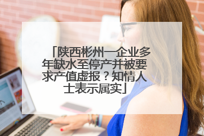 陕西彬州一企业多年缺水至停产并被要求产值虚报？知情人士表示属实