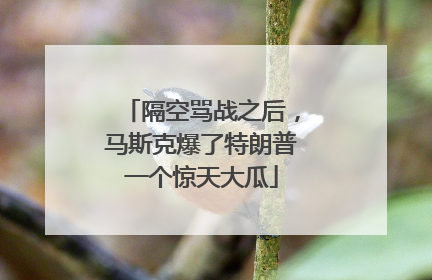 隔空骂战之后，马斯克爆了特朗普一个惊天大瓜
