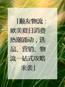顺友物流：欧美夏日消费热潮涌动，选品、营销、物流一站式攻略来袭