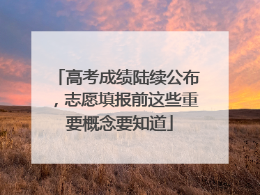 高考成绩陆续公布，志愿填报前这些重要概念要知道
