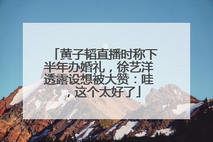 黄子韬直播时称下半年办婚礼，徐艺洋透露设想被大赞：哇，这个太好了