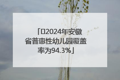 ﻿2024年安徽省普惠性幼儿园覆盖率为94.3%