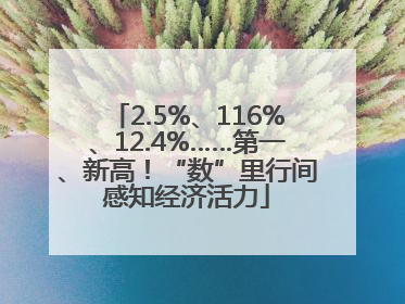 2.5%、116%、12.4%……第一、新高！“数”里行间感知经济活力