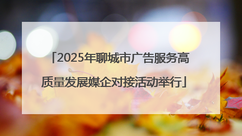 2025年聊城市广告服务高质量发展媒企对接活动举行