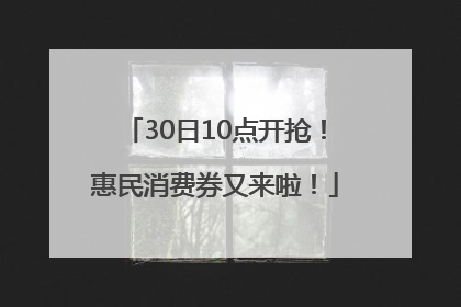 30日10点开抢！惠民消费券又来啦！