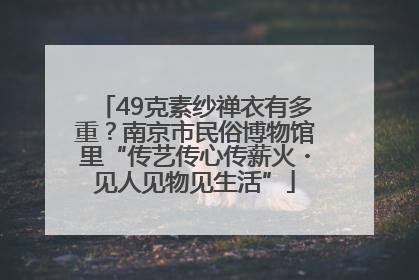 49克素纱禅衣有多重？南京市民俗博物馆里“传艺传心传薪火・见人见物见生活”