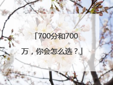 700分和700万，你会怎么选？