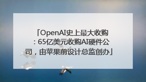 OpenAI史上最大收购：65亿美元收购AI硬件公司，由苹果前设计总监创办