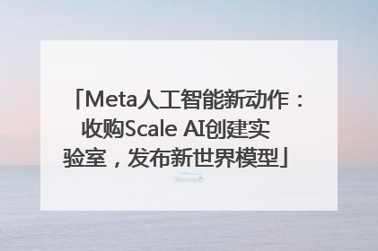 Meta人工智能新动作：收购Scale AI创建实验室，发布新世界模型